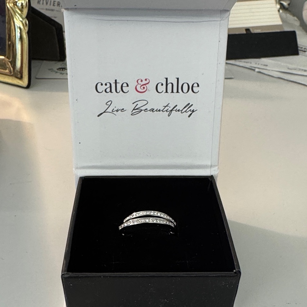 CATE & CHLOE BIANCA 18K STERLING SILVER PLATED HOOP EARRINGS